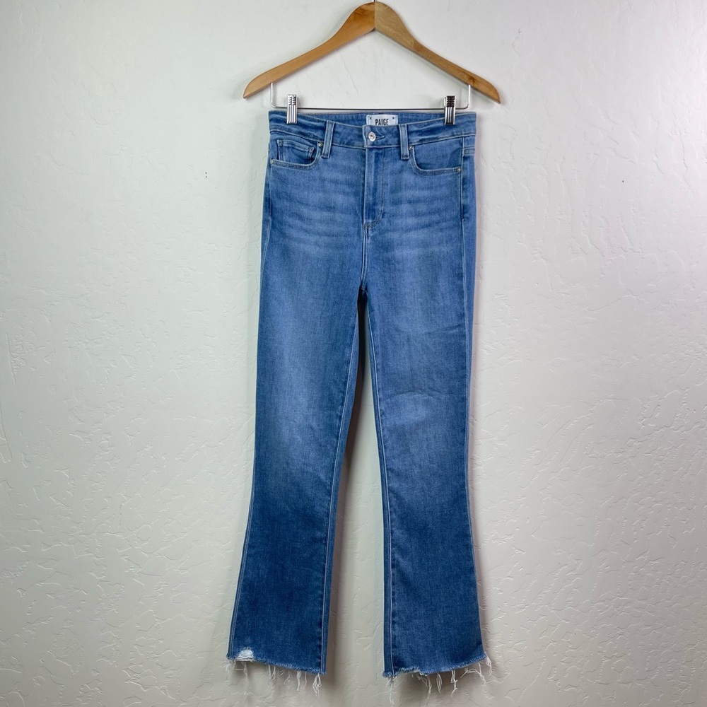Paige Claudine High-Rise Jeans in Darling with Bootcut Flare Siesta Hem Size 26 - Picture 2 of 16